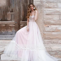 nicolle eden custom made tulle satin strapless elegant lace appliques wedding dress 2022 floor length robe de soir%c3%a9e