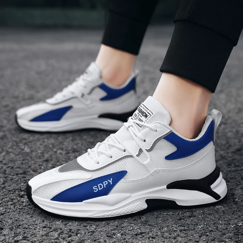 

Korean Summer Platform Men Casual Board Shoes Cushioning Street Style Mesh Tennis Sport Sneakers for Men