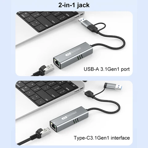 Адаптер USB-C/USB 3.1 Ethernet 5000 Мбит/с