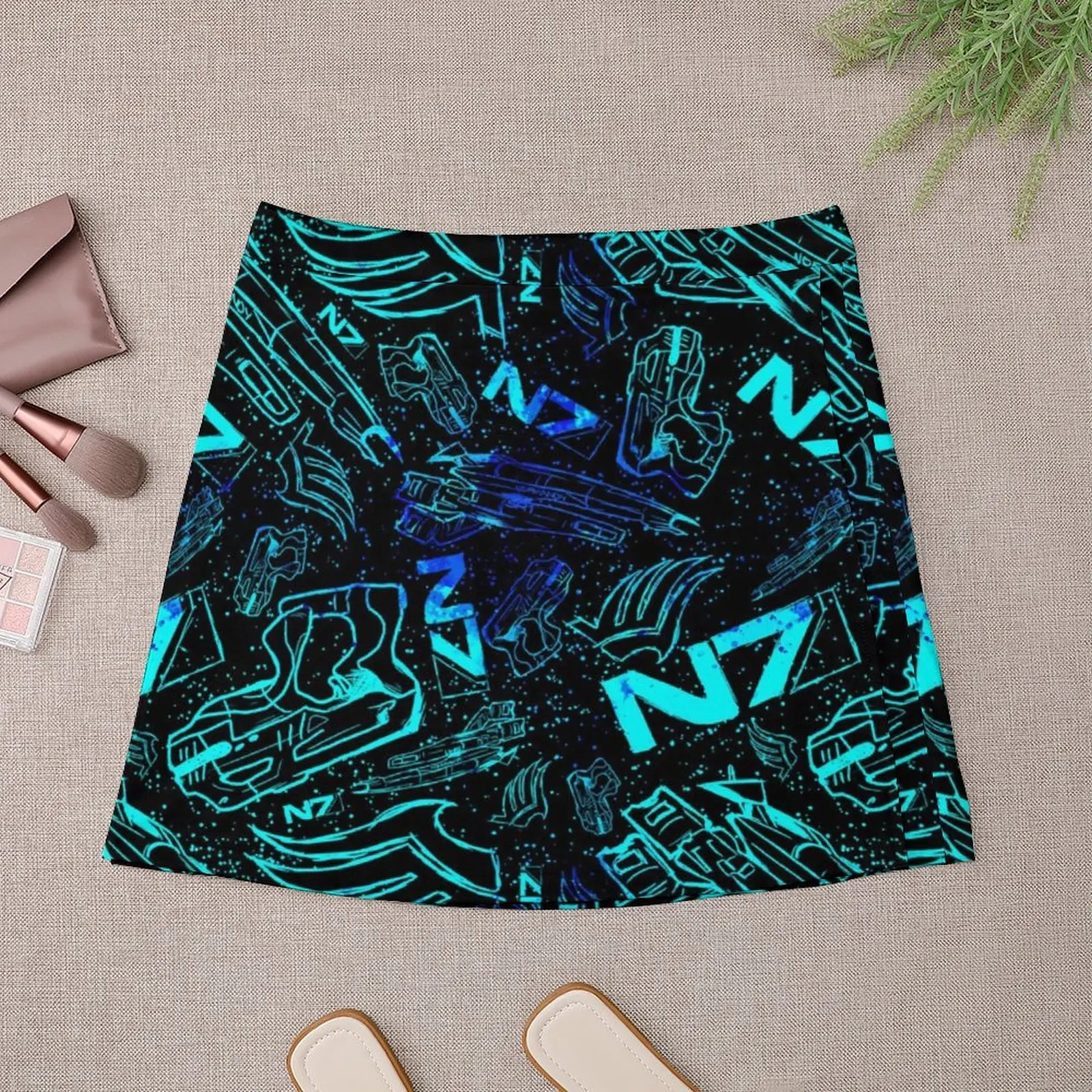 Paragon Shepard Pattern Effect Mass Gaming Gamer Научно-фантастическая мини-юбка женские стильные юбки