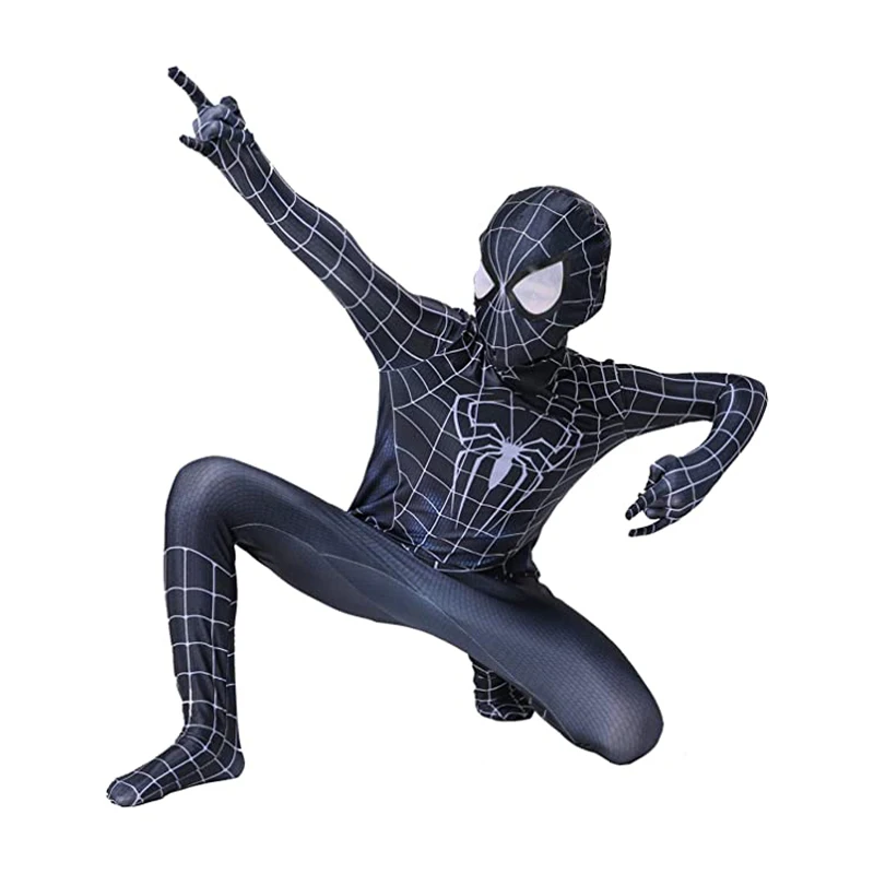 Черный костюм Человека-паука Человек-паук 3 яда черный косплей зентай боди