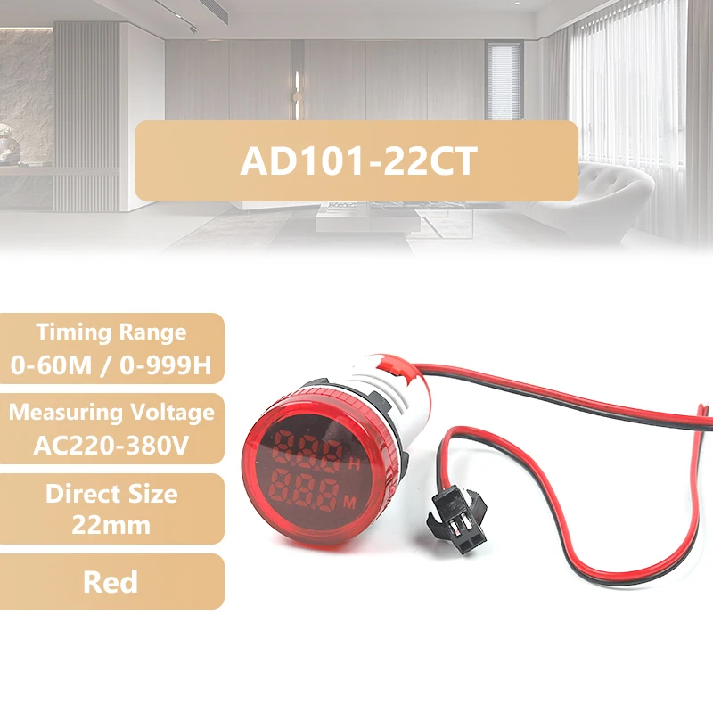 DIY YOU цифровой таймер светодиодный круглый/квадратный AC 220 В-380 В мини-сигнальный измеритель часов 22 мм монтаж на панели 0-60 минут/0-999 часов