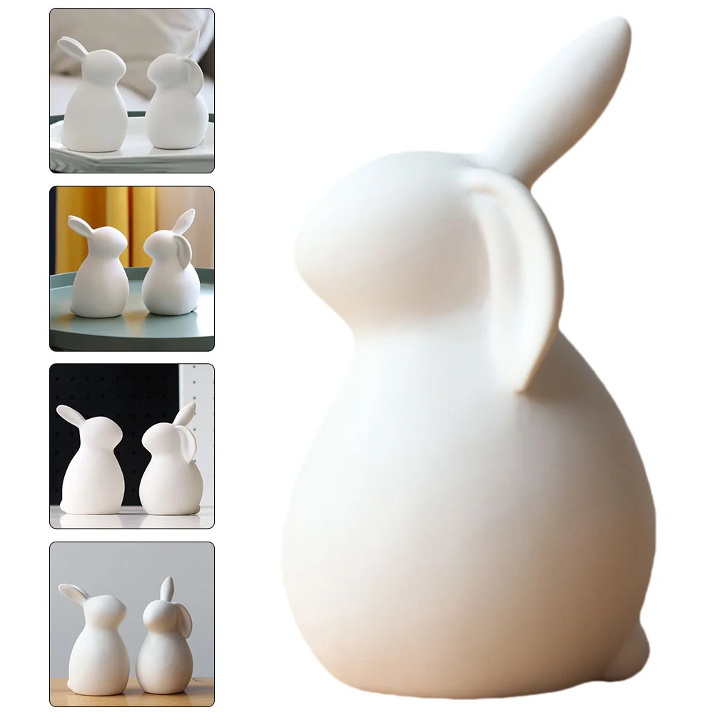 

Rabbit Bunny Easter Ceramic Figurine Decor Figurines Statue Ornament White Porcelain Sculpturedecorations Home Desktop Figure