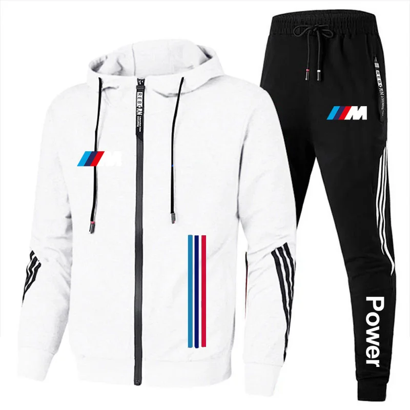 New European and American hoodie sweatshirt set men's autumn and winter hoodie trend fashion casual sports fitness suit men