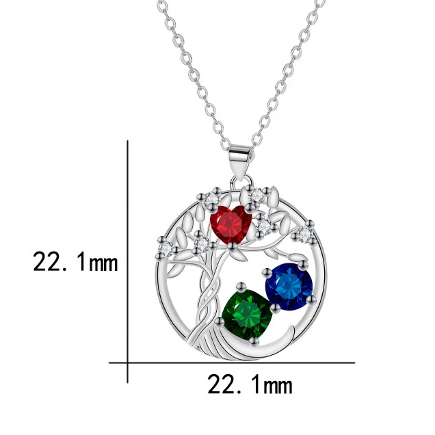 Древо жизни красочный кулон с фианитом ожерелье для женщин круглые растения