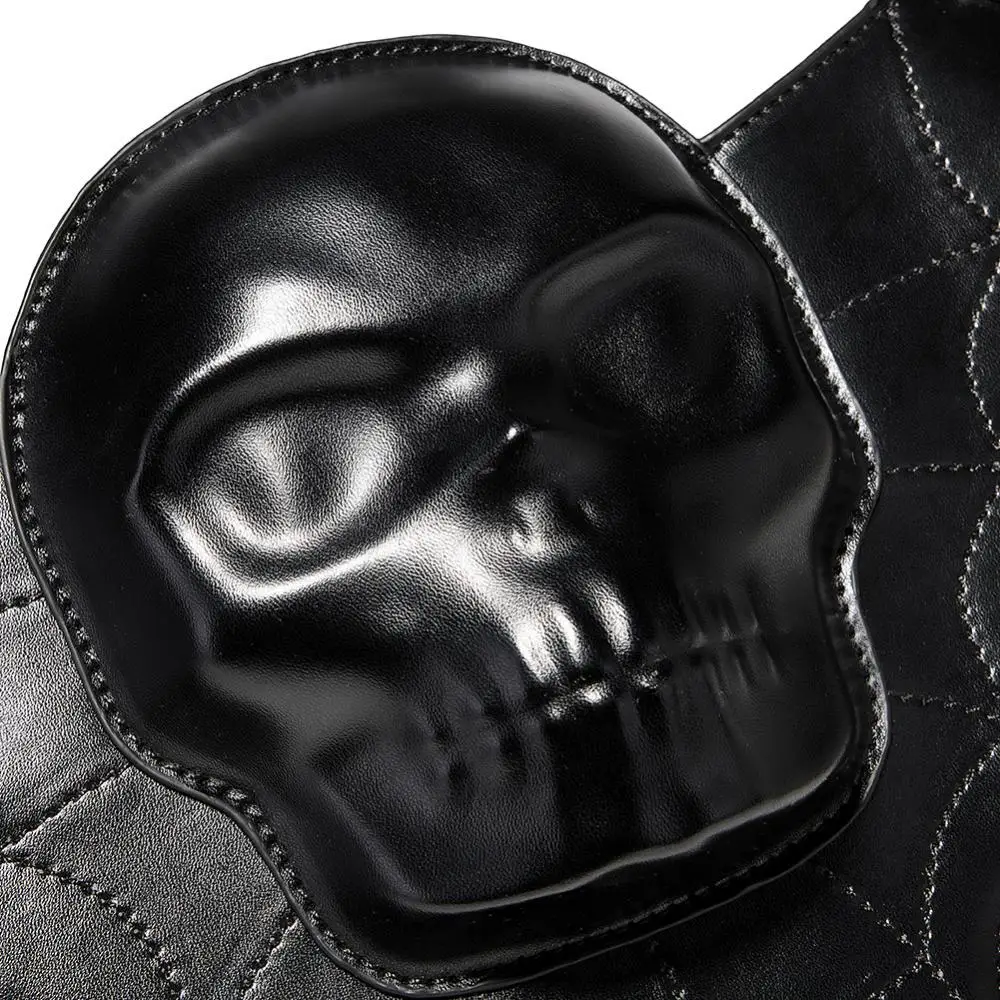 Хэллоуин черная летучая мышь Косплей темный готический череп заклепки на одно