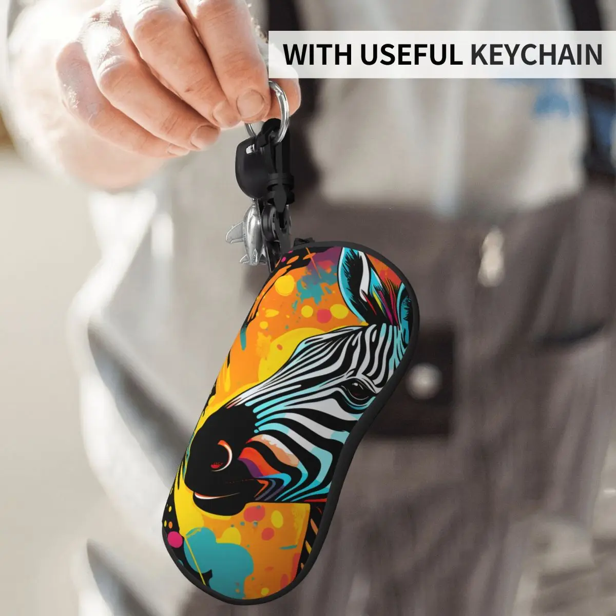 

Zebra Glasses Case Graffiti Line Fragmented Icons Original Sunglasses Pouch Fashion Travel Eyeglass Protector Eyewear Organizer