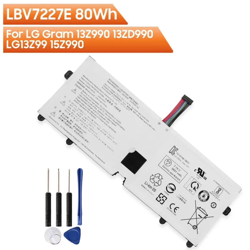 Оригинальный аккумулятор LBV7227E для LG Gram 13Z990 13ZD990 LG13Z99 15Z990 15ZB990 15ZD990 LG15Z99 17Z990 17ZB990 17ZD990