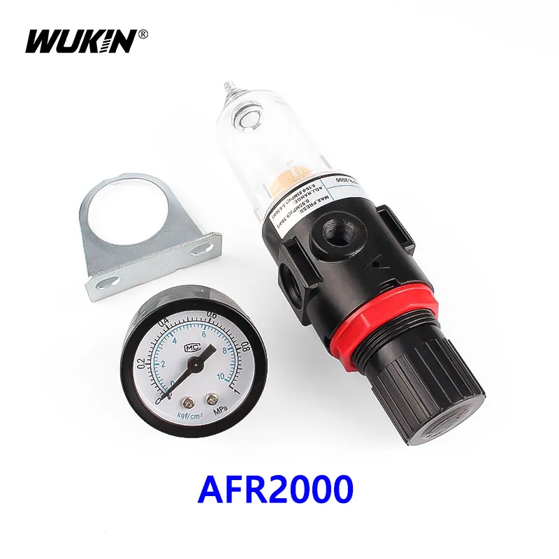 

1PC AFR2000 Pneumatic Filter 1/4" Separator Pressure Reducing Valve Regulator Air Compressor Moisture Pneumat Oil Water Filters