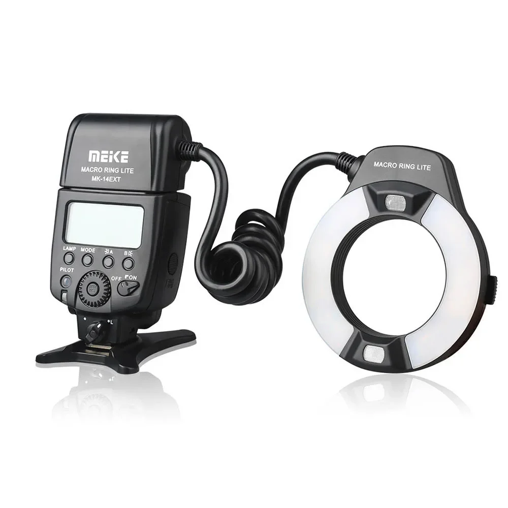 Фото Кольцевая вспышка MEIKE MK-14EXT E-TTL Macro LED Ring Speedlite для Canon 550D/760D/750D/1100D для Nikon D80 D300S D600 D700 D800 №5
