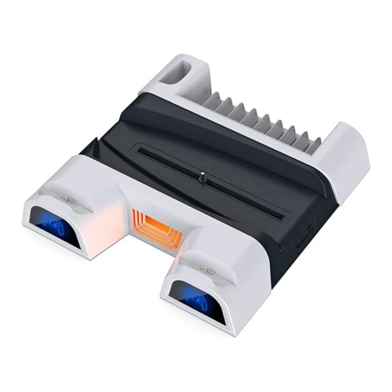 

Controller Dock Base Cooling Fan Stand with Game Disc Storage for P5