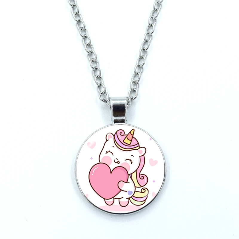 Горячий! Стеклянное ожерелье с единорогом красочная подвеска ручной работы