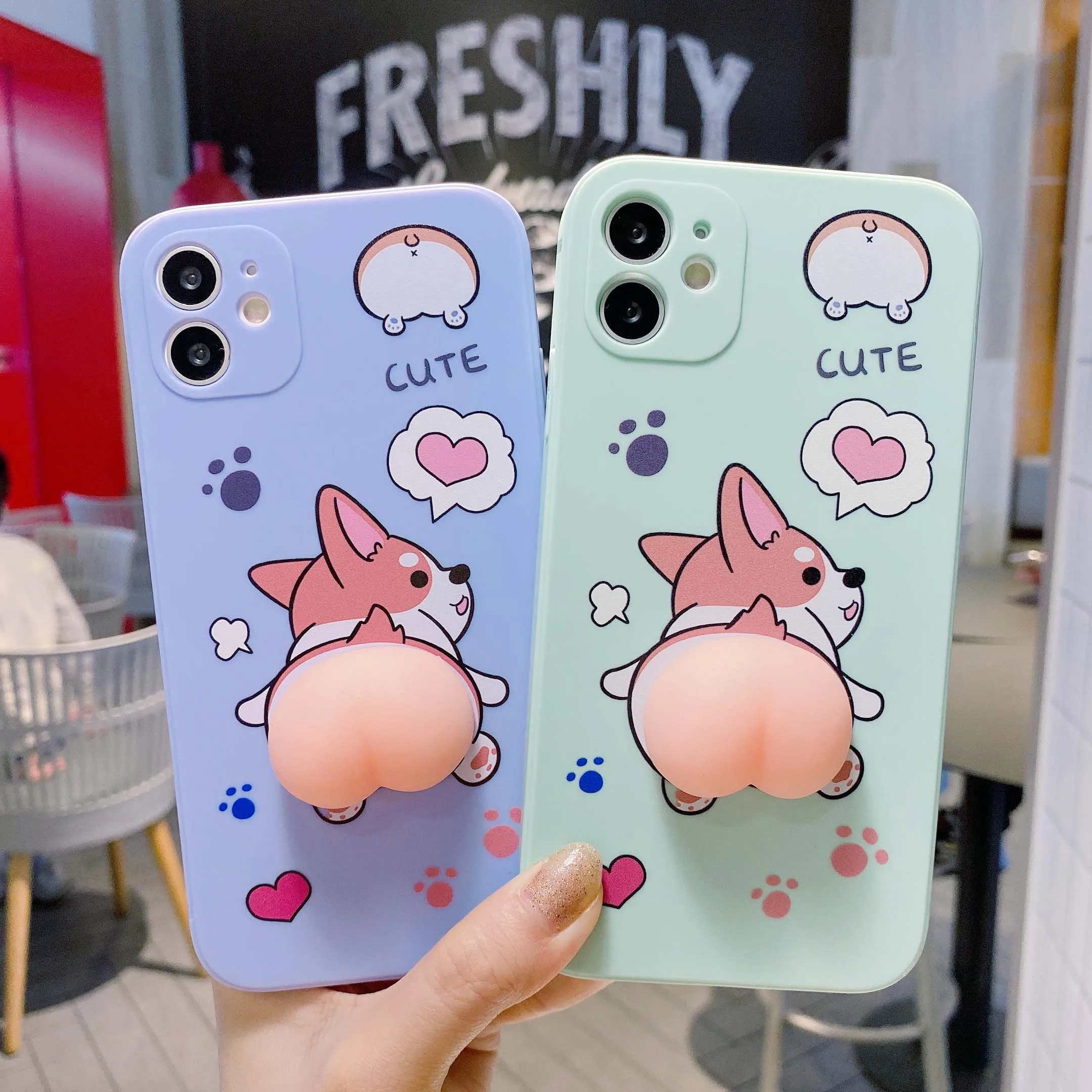 

Cartoon Dog Phone Case for iPhone 13 11 12 Pro 12 Mini XS X XR XS- Max Se 2020 7 8 Plus Shockproof Back Phone Cover Cases