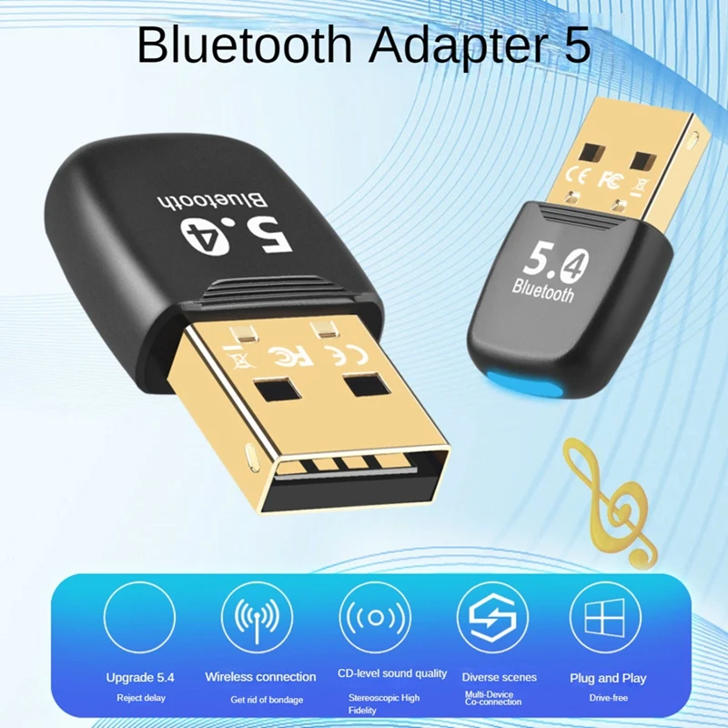 Bluetooth 5.4 Адаптер USB Adaptador для ПК Ключ Беспроводная мышь Клавиатура Музыкальный
