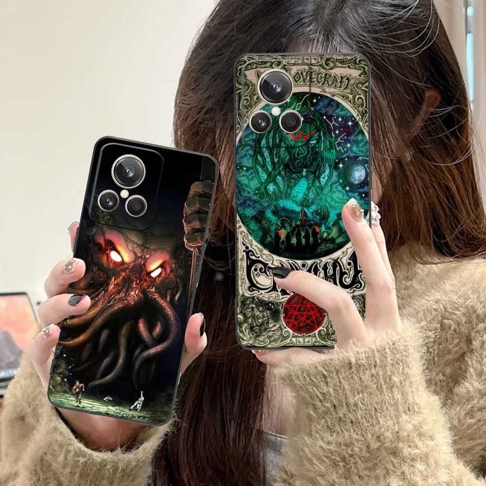 Модный чехол для мобильного телефона Cthulhu Realme GT 2 9i 8i 7i Pro X50 X2 C35 C21 C20 C11 C3 Черный