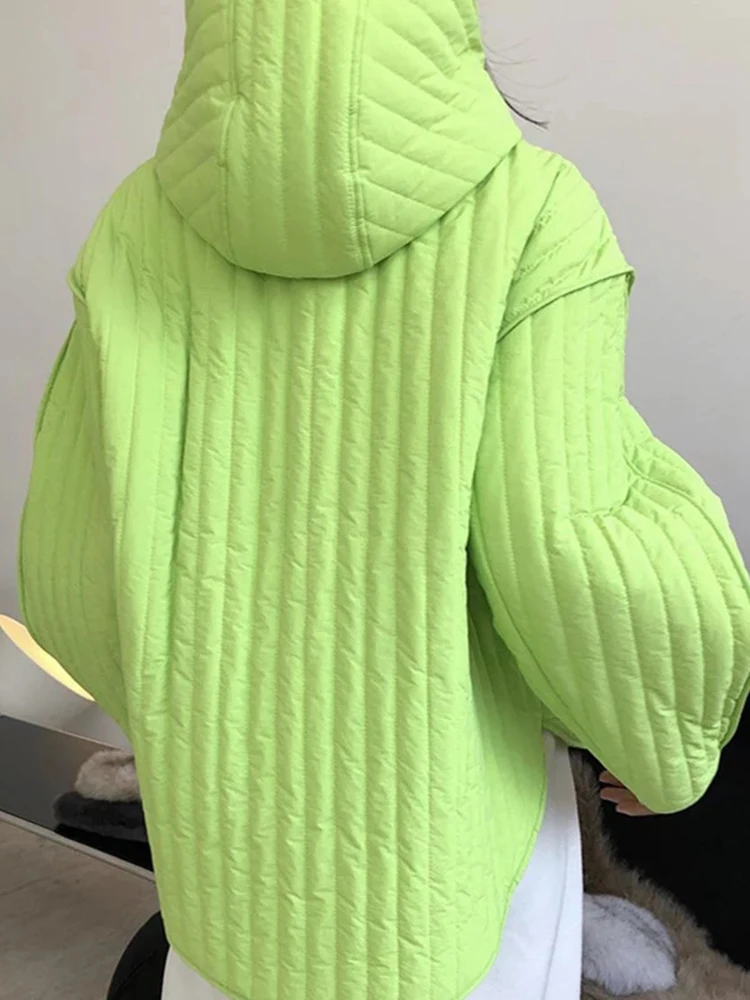Sungtin 2022 Осень-Зима стеганые парки с капюшоном пальто Женская мода ленивый Стиль