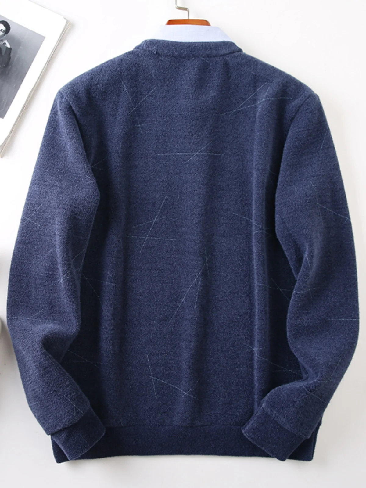 Воротник рубашки на флисовой подкладке двухсекционная деловая повседневная