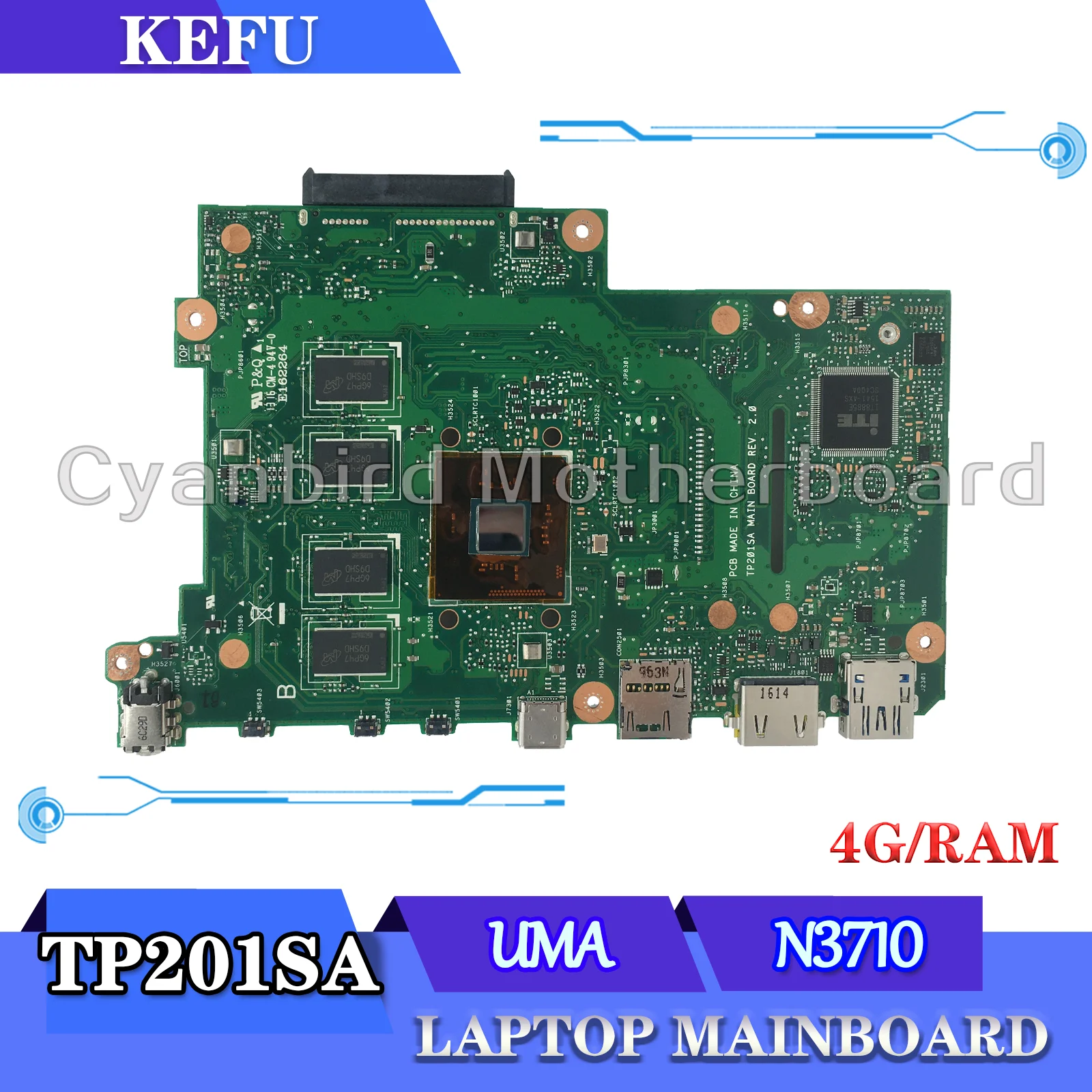 

KEFU Новый! Ноутбук TP201SA с процессором N3710 4 ГБ-RAM Материнская плата ASUS Flip VivoBook TP201 TP201S TP201SA, материнская плата ноутбука