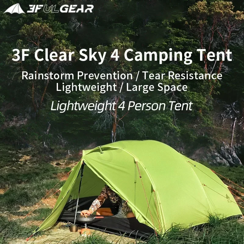 3F UL GEAR QingKong 4-местная походная палатка 15D/210T большое пространство 3/4 сезона уличные
