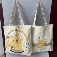 anime pokemon pikachu canvas bag womens large capacity shoulder anime peripheral