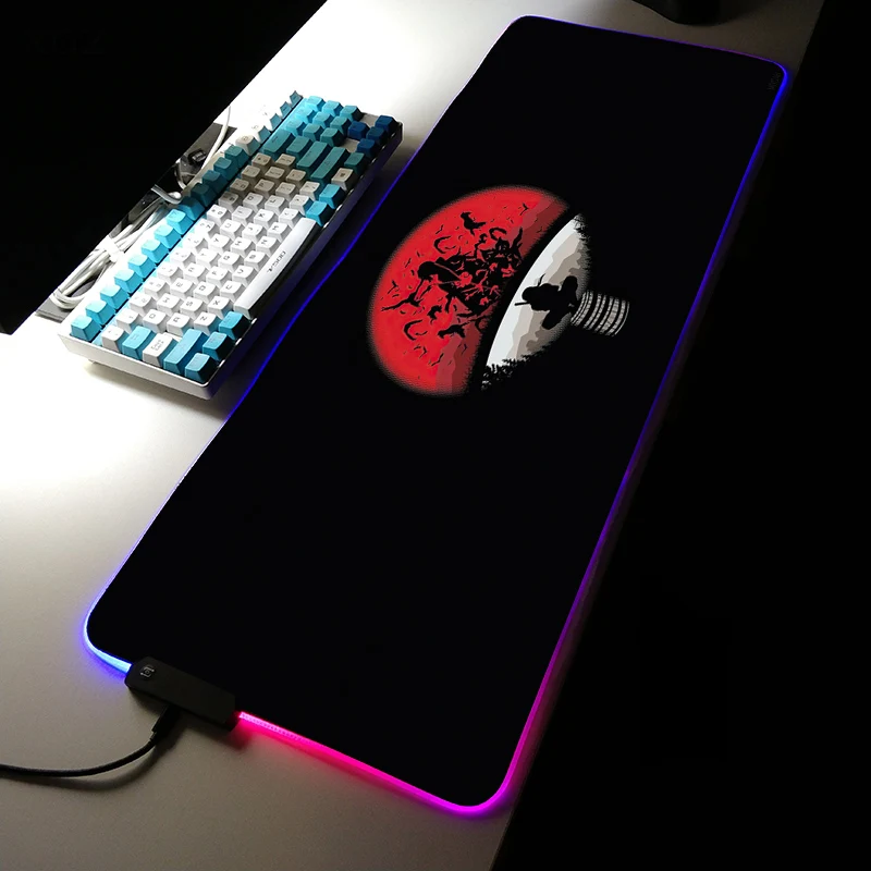 

XGZ RGB Mouse Pad Table Mat LED Colorful Lighting Mouse Mat Multi-size Mousepad Anime Keyboard Pad Office Computer Table Cover