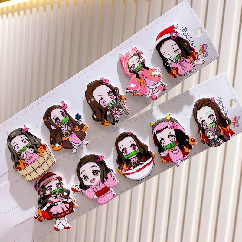 

10pcs Anime Demon Slayer Kimetsu No Yaiba Kamado Nezuko Duckbill Clip Hairpin