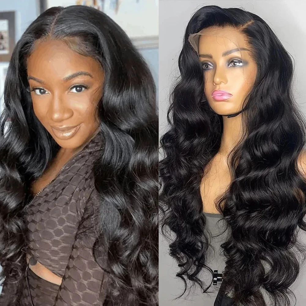 13x4 Body Wave Pre Plucked Lace Front Wigs Black Women 200 Density Brazilian Remy Human Hair 4x4 Closure Wigs 13x1 T Part Wig