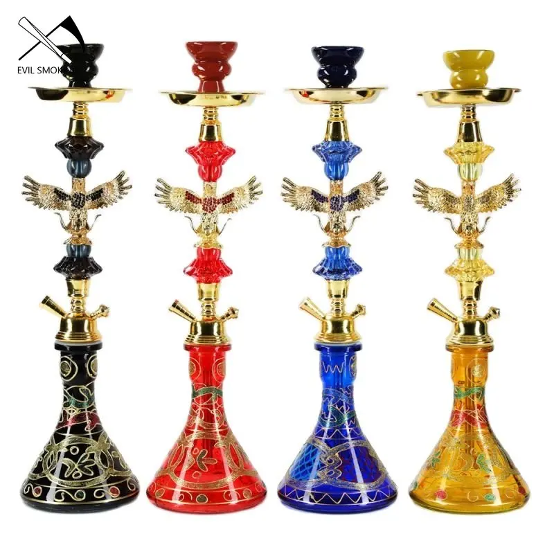 

EVIL SMOKING Arab Hookah Set with Single Hose Chicha Bowl Glass Base Narguile Complete Smoking Grass Pipe Shisha Accessories