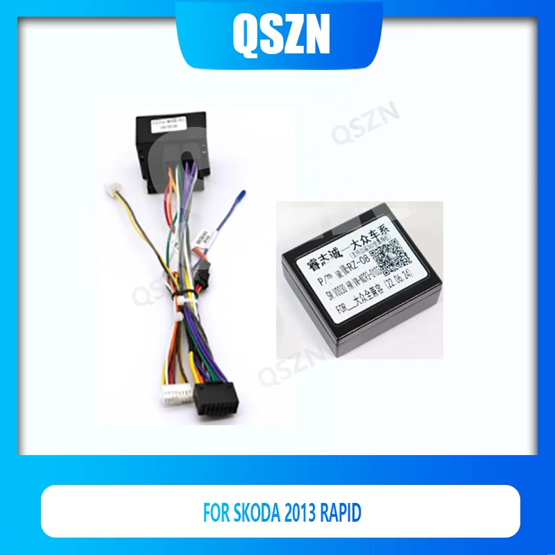 

QSZN Car Wirng Harness Cable With Canbus Box VW-RZ-08 For SKODA 2013 RAPID Car Radio Multimedia