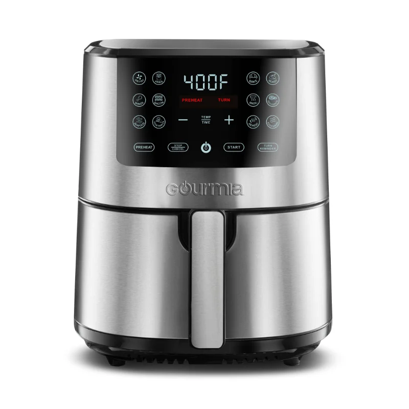 

Gourmia 4-Qt Digital Air Fryer with Guided Cooking, Easy Clean, Stainless Steel