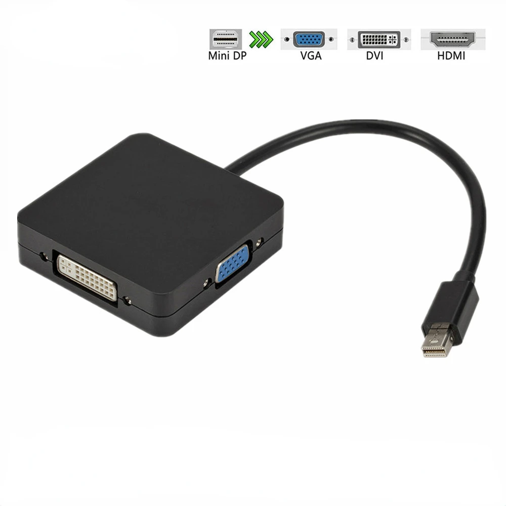 

3 In 1 Mini Display Port MINI DP Male To HDMI DVI VGA Female Adapter Converter Cable for Apple MacBook Air Pro MDP