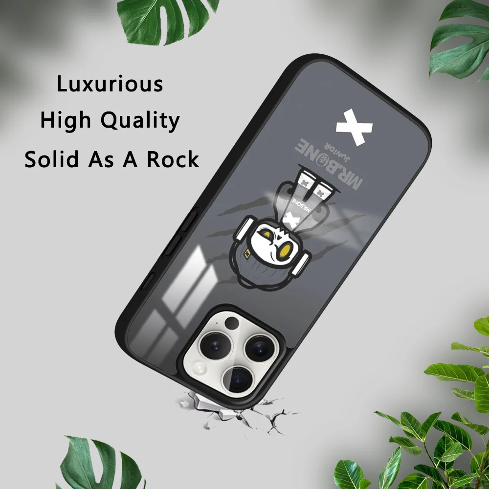 Мультяшный чехол Mr.Bone для телефона iPhone 16 15 14 13 12 11 Pro Xs Max Mini Plus Celulares Hard Funda