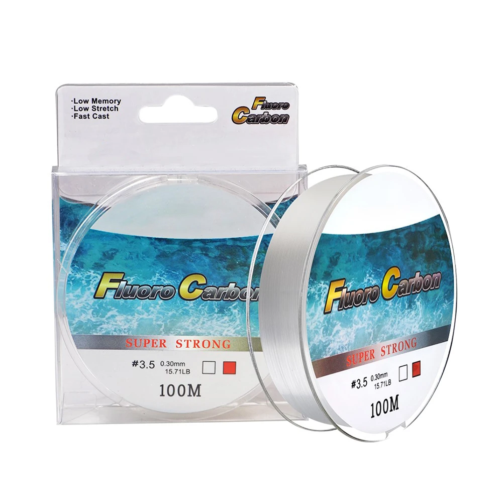 

100M 4-34LB Fishing Line Leader Carbon Coating Fly Fishing Line Anti-bite Wear-resistant Fluorocarbon Carp Fishing Line