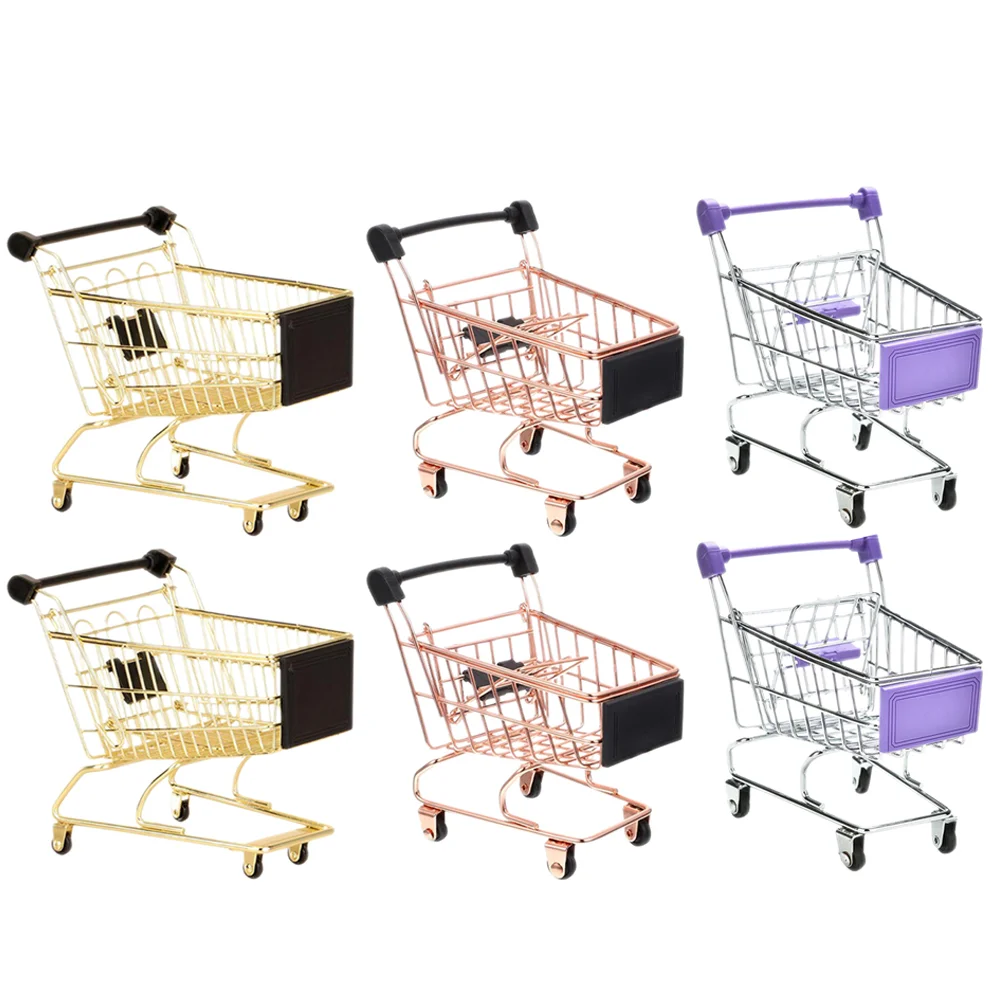 

6 Pcs Mini Shopping Cart Grocery Toys Toddlers 1-3 Groceries Kid Carts Year Old Puff Holders Truck Push