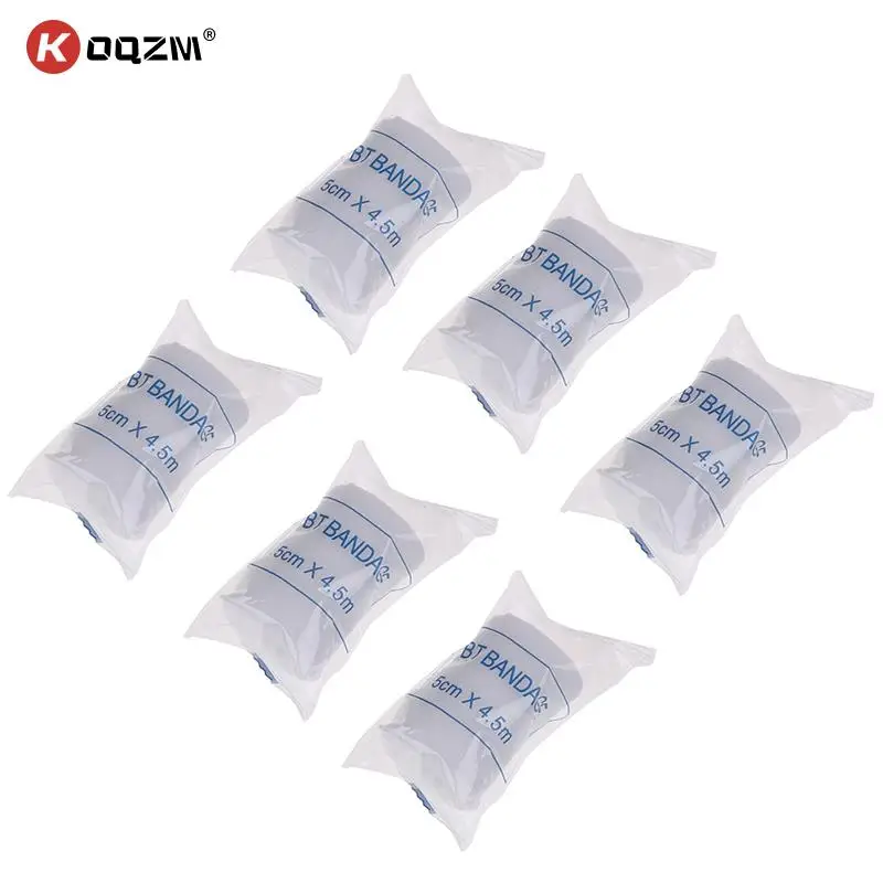 6 rolls/lot 5cmx4.5m PBT Elastic Bandage First Aid Kit Gauze roll Wound Dressing Medical Nursing Emergency Care Bandage