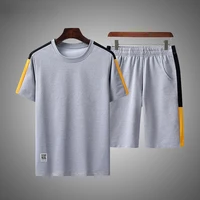 sports shorts set summer men tracksuits t shirt two piece set 2022 casual mens short sets fashion track suit brand clothing