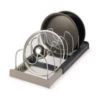 retractable pot lid rack stainless steel spoon holder shelf cooking dish drainer drying rack kitchen organizer pan cover stand