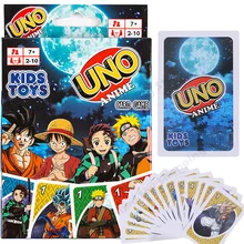 UNO Anime Cartoon One Piece Naruto Dragon Ball Z Demon Slayer Puzzle Cards Games Fanny Familie Poker Board Game Kids Speelgoed