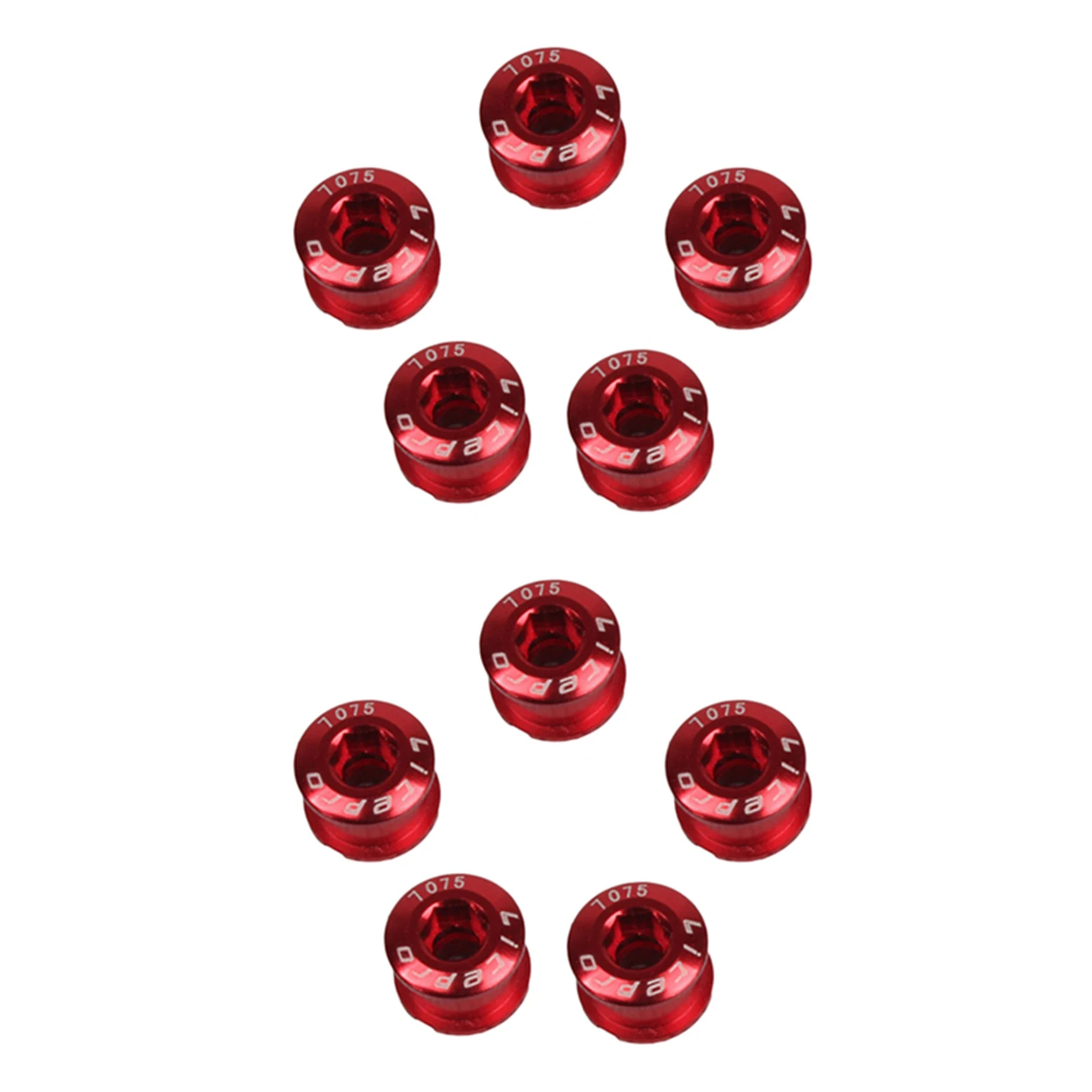 

Litepro 10Pcs Single Crankset Screw Bicycle Chain Ring Wheel Bolt Road MTB Bicycle Disc Screws Red