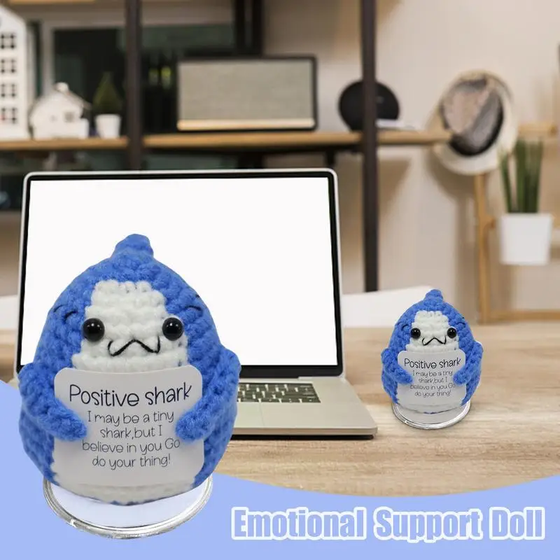 Смешная вязаная крючком позитивная энергия Флейта с карточкой эмоциональная