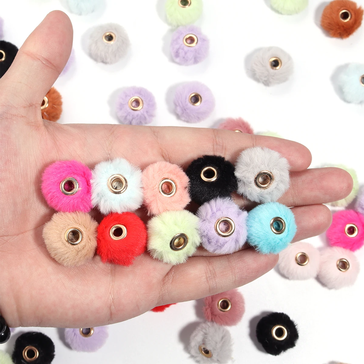 10 шт./лот 2 см шариковые бусины с покрытием из искусственного кроличьего меха