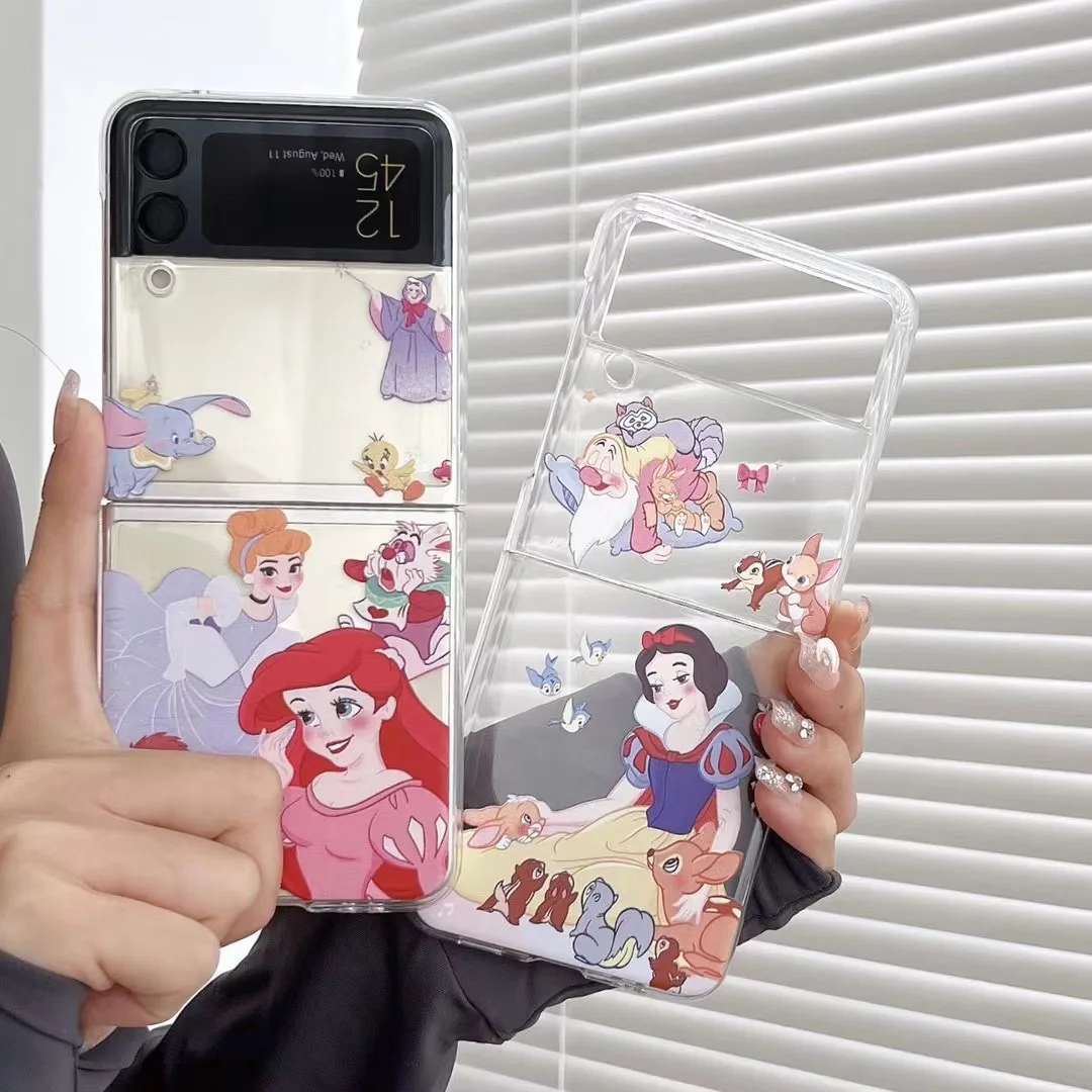 

Disney snow white ariel cute cartoon Phone Case for Samsung Galaxy Z Flip 3 Hard PC Back forZ Flip 4 Case Protective Shell