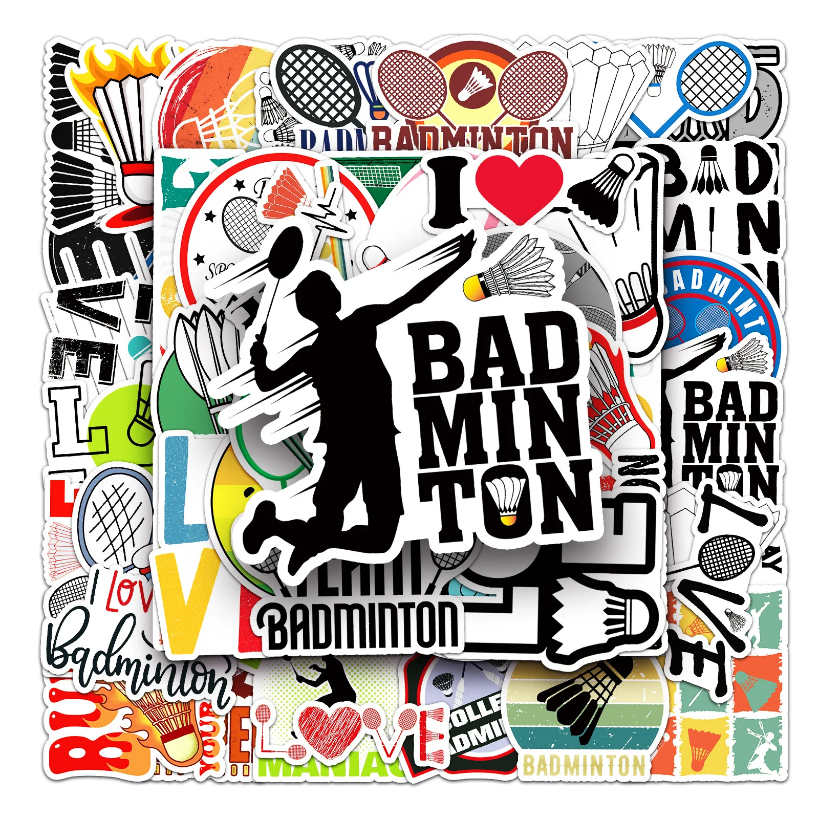 50 шт. Водонепроницаемая наклейка для бадминтона творческий мультяшный воланчик