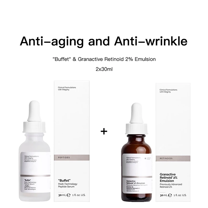 

2PCS Buffet and Granactive Retinoid 2% Set Anti Aging and Anti Wrinkle Moisture Replenishment Original Skin Care Serum