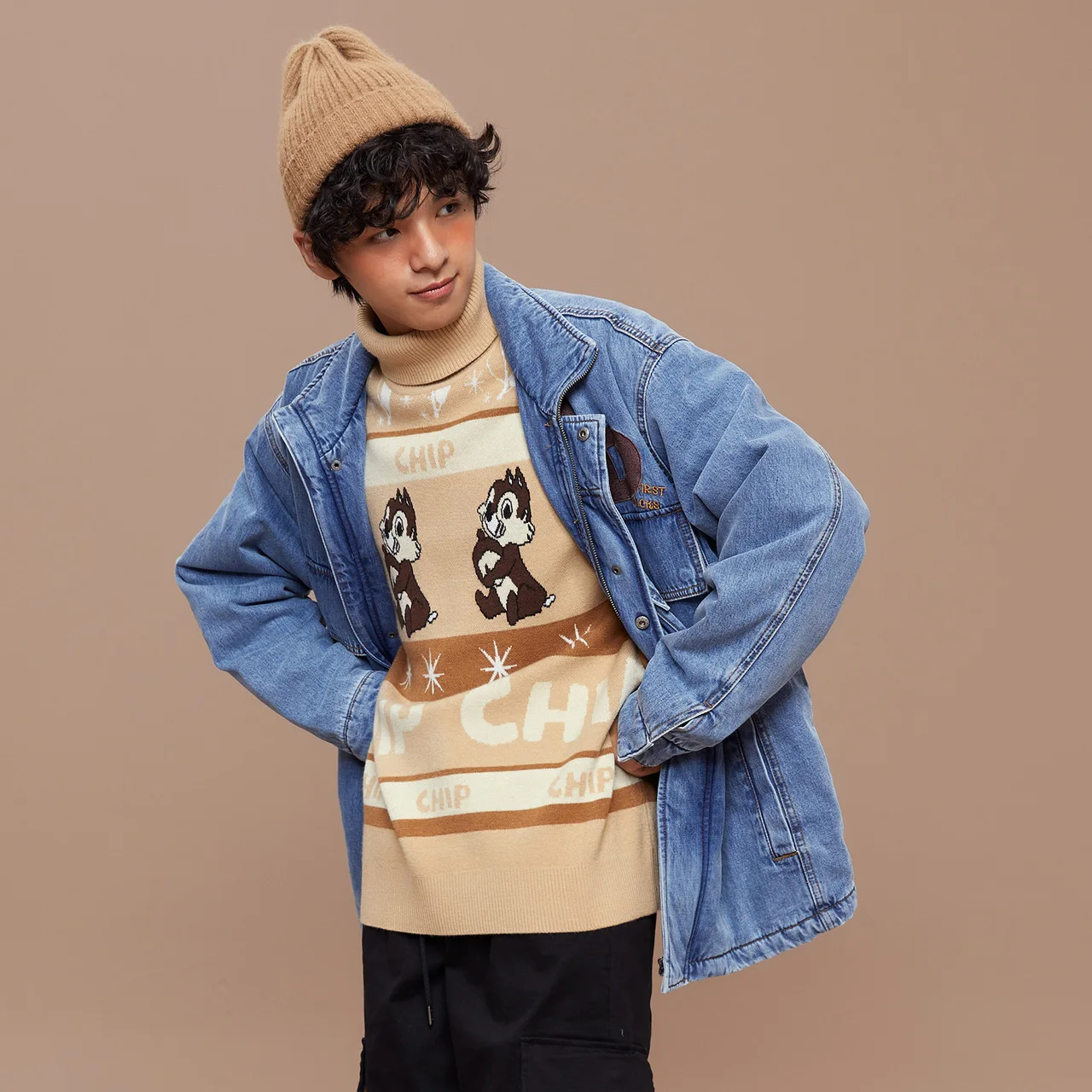 Metersbonwe Mmen's Casual Pure Cotton Woven Denim Coats Winter Casual  Cotton-Padded Jacket Male Warm Short Loose Denim Jackets