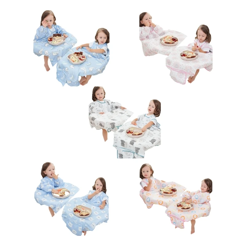 

Portable Baby Weaning Bib Feeding Coveralls Highchair Booster- Seats Boy Girl Toddler Kids Multi-pattern Design Baby Bib