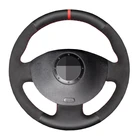 Чехол рулевого колеса автомобиля черная замшевая кожа для Renault Megane 2 2003-2008 Scenic 2 2003-2009 Kangoo 2008 автомобильные аксессуары