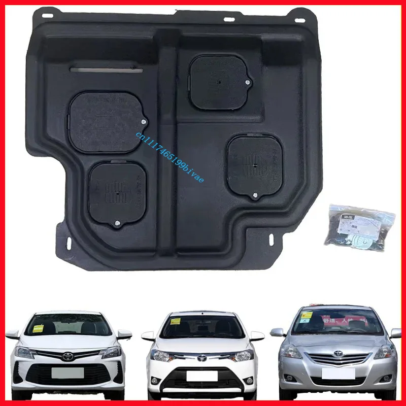 Фото Для Toyota VIOS 2008-2022 Черная защитная пластина под двигателем, брызговик, защита от грязи, крышка крыла, защитный экран. №2