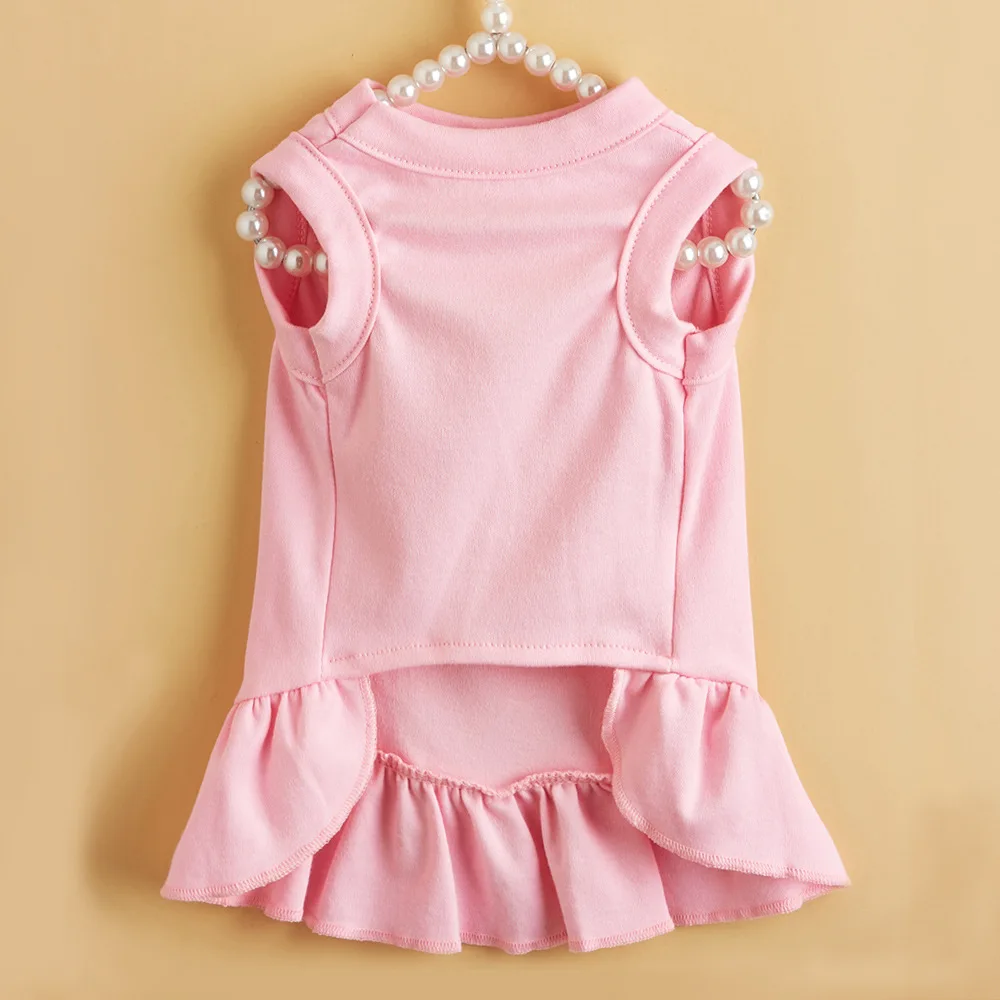 

2022 summer new pet clothes solid color dog hem mini skirt Teddy Bichon pet clothes