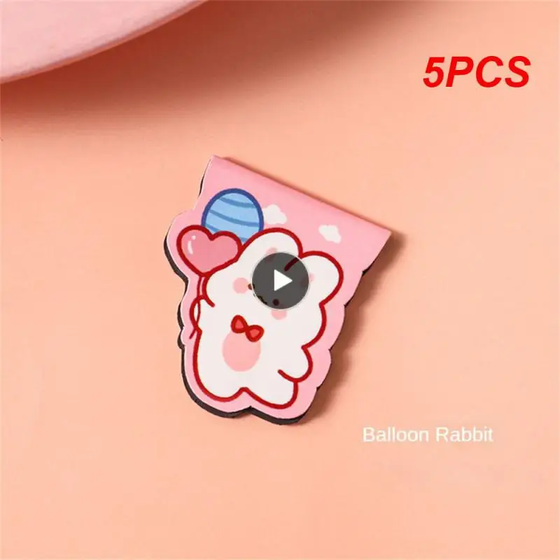 

5PCS Cute Cartoon Bear Magnetic Bookmark Paper Clip Kawaii Rabbit Student Stationery Books Marker of Page School Office Supply